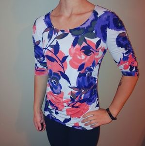 Alfani floral purple and coral dress top - Women's Small